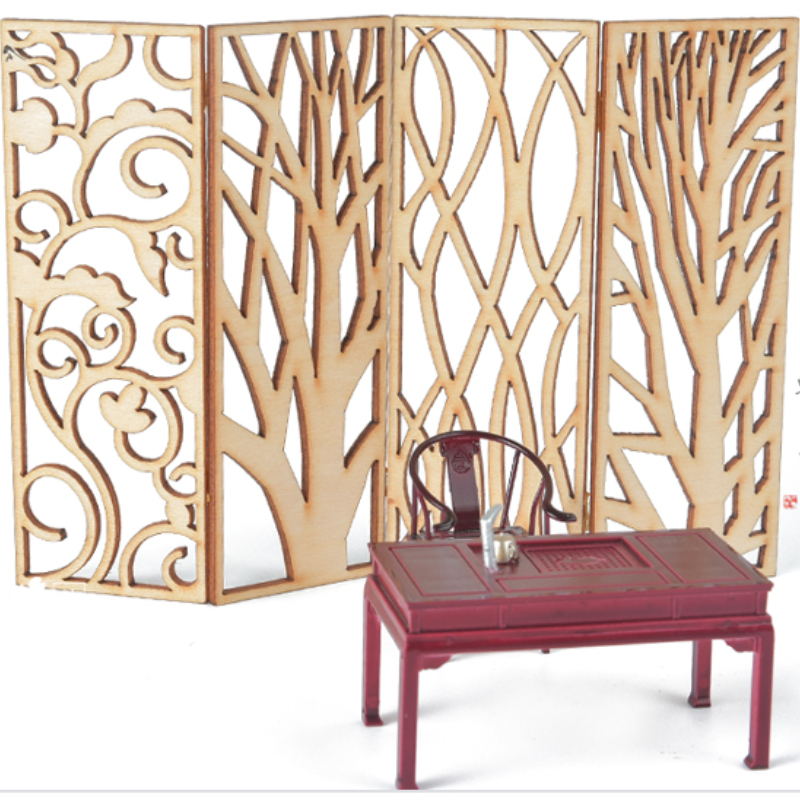 4pcs Wooden Miniature Partitio - огляд і ціна Partition Screen Divider