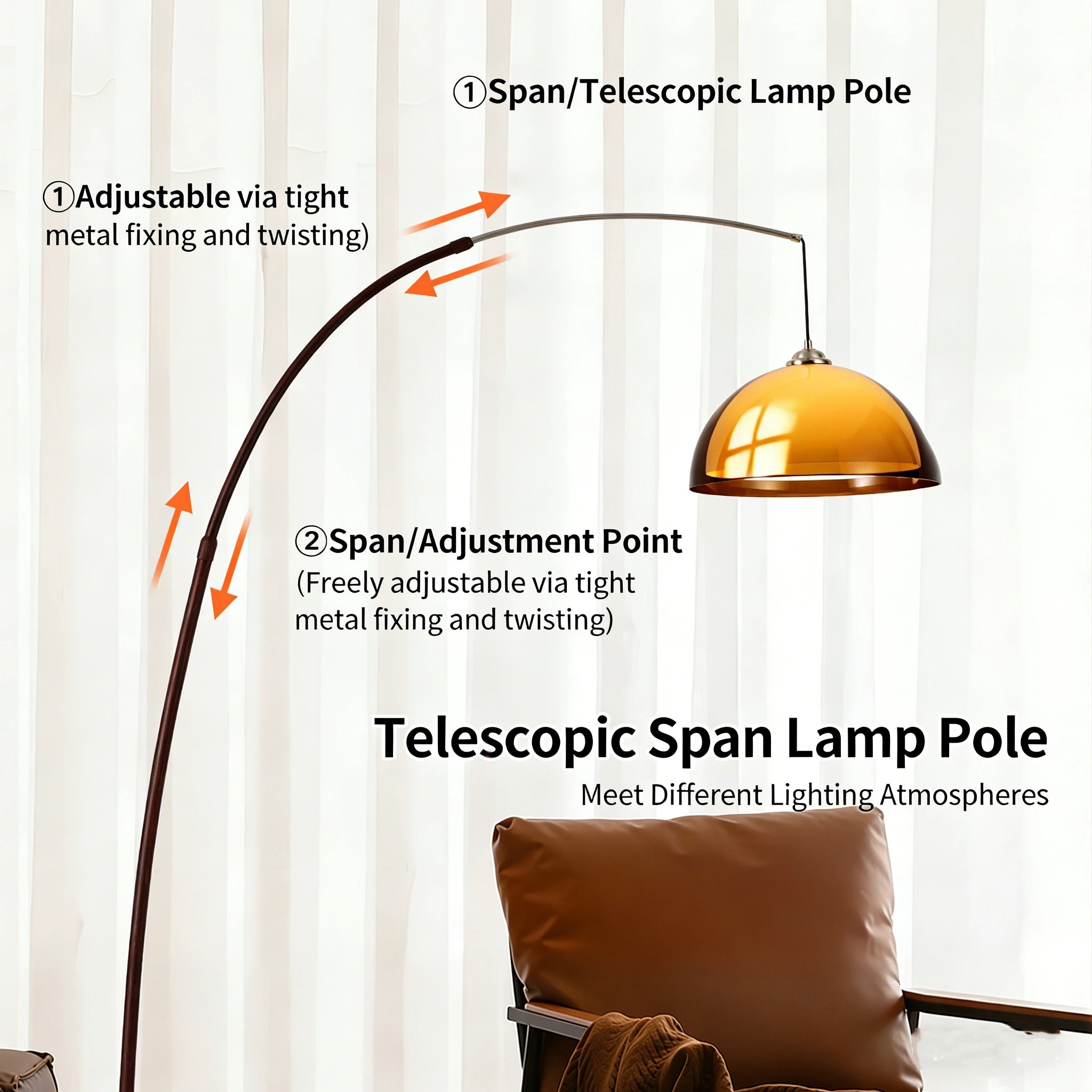 Vintage Acrylic Lampshade Floo - огляд і ціна Floor Lamp Arched