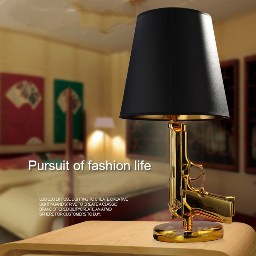 Gold Plated Pistol Table Desk  - огляд і ціна Floor Lamp Arched