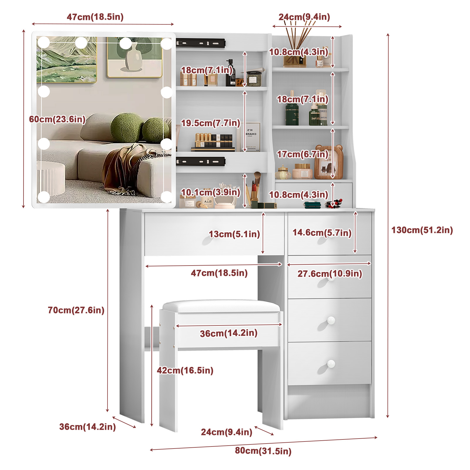 Modern White Bedroom Dressing  - огляд і ціна Office X Furniture